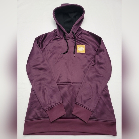686 Women Cora Bonded Fleece Pullover Hoody Plum Small DWR Hoodie Sweatshirt - Picture 1 of 16